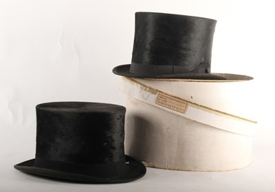 Lot 352 - Two gentleman's moleskin top hats