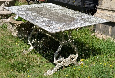 Lot 443 - A white painted metal garden table