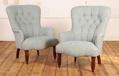 Lot 327 - A pair of Victorian style blue button...