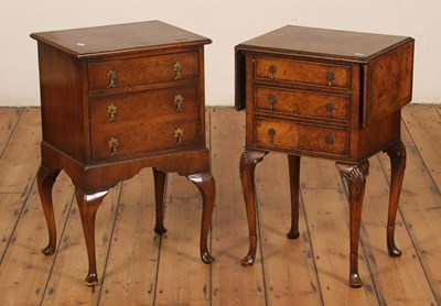 Lot 557 - Two burr walnut small chests