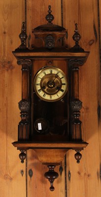 Lot 582 - A Vienna style walnut regulator wall clock
