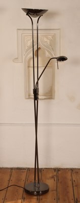 Lot 592 - A metal uplighter standard/reading lamp