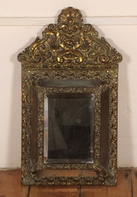 Lot 303 - A 19th century repousse decorated brass...