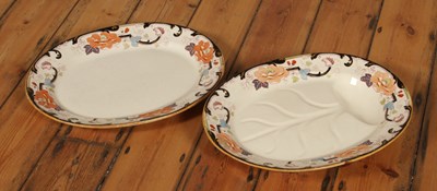 Lot 412 - Two Victorian pottery meat plates