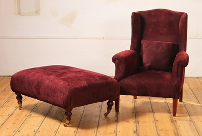 Lot 583 - An Edwardian mahogany purple upholstered...