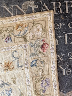 Lot 362 - A floral decorated woollen embroidery, on a...