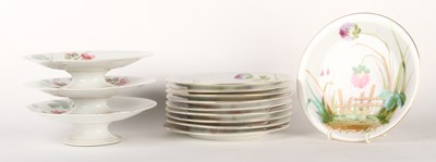 Lot 283 - A Victorian hand-painted floral-decorated...