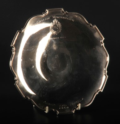 Lot 111 - A George VI silver pedestal bowl, engraved...