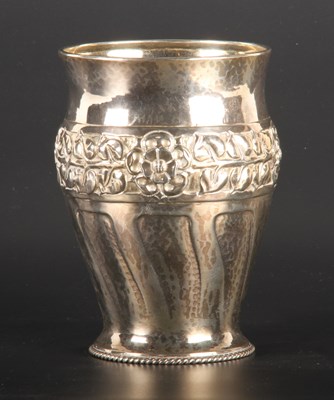 Lot 5 - An Edward VII silver vase, repousse decorated...