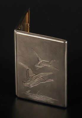 Lot 43 - A George VI silver pocket cigarette case,...