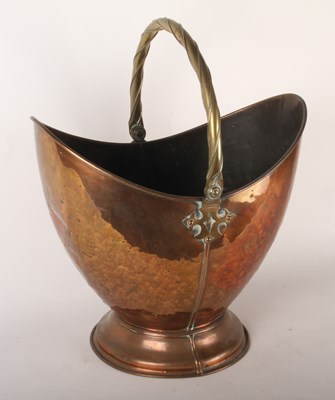Lot 422 - A 19th century brass and copper coal bucket