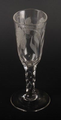 Lot 260 - An ale glass, circa 1785, the round funnel...