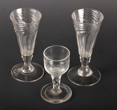 Lot 254 - A pair of 18th century ale glasses, each with...