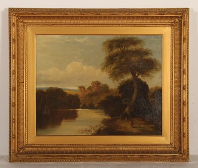 Lot 183 - English School, 19th century, river landscape,...