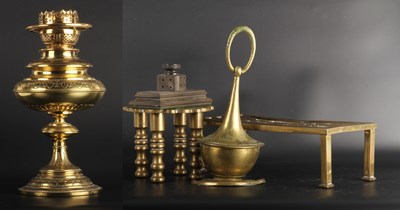 Lot 610 - A collection of 19th century brassware, to...