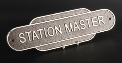 Lot 395 - A painted cast iron sign, inscribed Station...