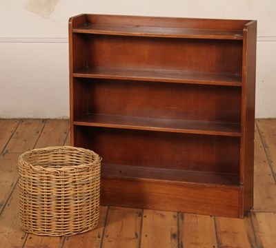 Lot 547 - A wicker log basket, together with a mahogany...