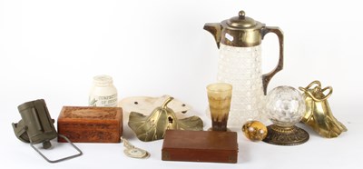 Lot 333 - A cut glass jug with silver-plated mountings...