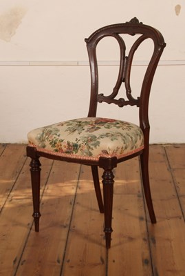 Lot 442 - A late Victorian floral upholstered mahogany...