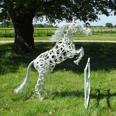 Lot 300 - DAY TWO - Tim Fogden*ARR , contemporary, a large sculpture of a horse jumping