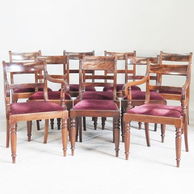 Lot 229 - A set of ten 19th century mahogany bar back...