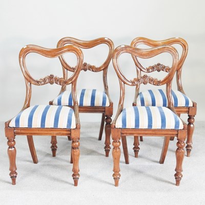Lot 296 - A set of four Victorian kidney back dining...