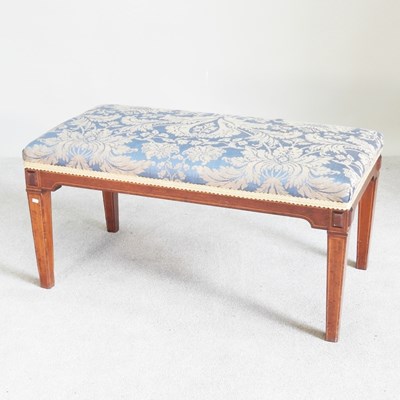 Lot 27 - A large Edwardian inlaid stool, recently...