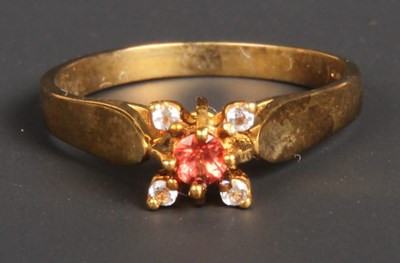 Lot 100 - A 9 carat yellow gold tangerine garnet and...