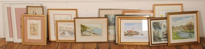 Lot 599 - A collection of paintings and prints, to...