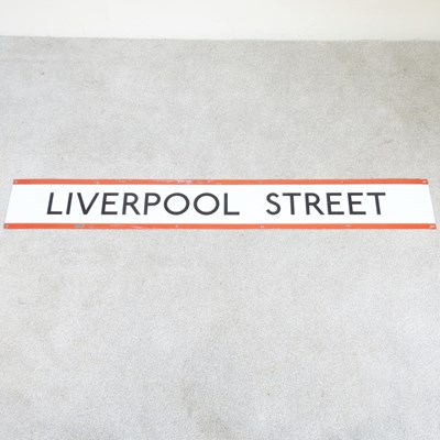 Lot 35 - An old enamel underground railway sign,...