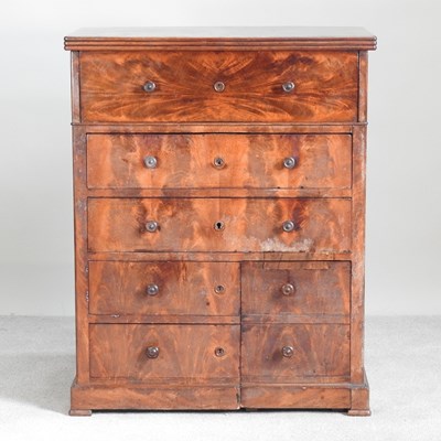 Lot 512 - A 19th century walnut chest, with an...