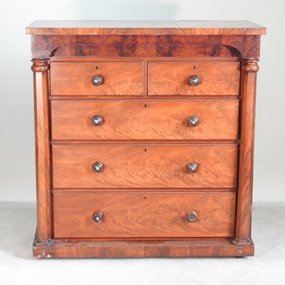 Lot 350 - A Victorian mahogany Scottish chest, flanked...