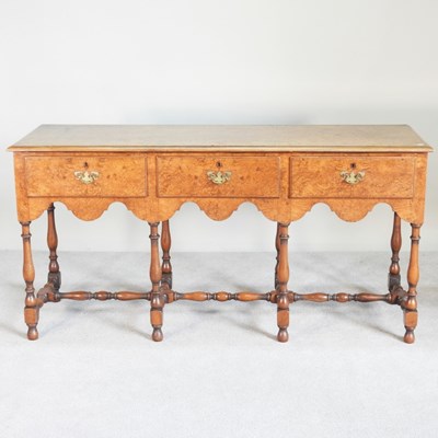 Lot 113 - A good quality William and Mary style burr elm...