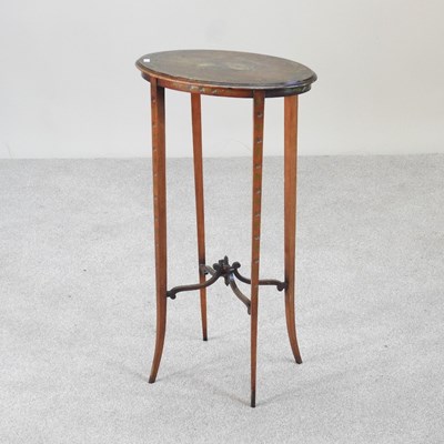 Lot 437 - An Edwardian Hepplewhite style polychrome...