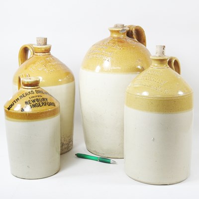 Lot 374 - A collection of four stoneware jars, various...