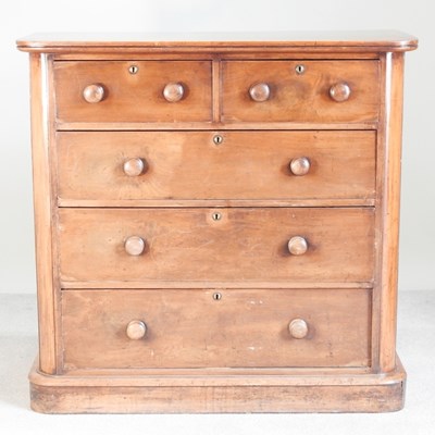 Lot 227 - A Victorian mahogany chest, on a plinth base