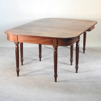 Lot 382 - A George III mahogany D end dining table, with...