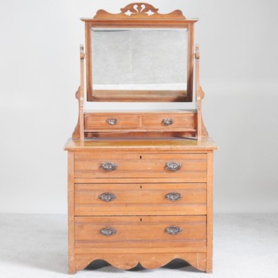 Lot 365 - An Edwardian satin walnut dressing chest