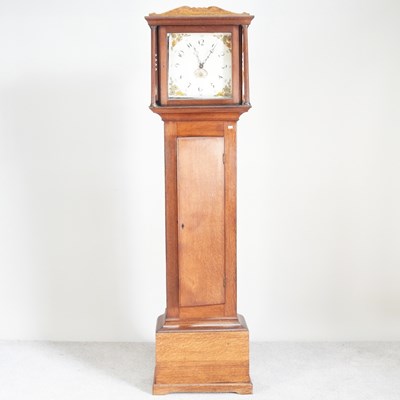 Lot 272 - A 19th century oak cased longcase clock, with...