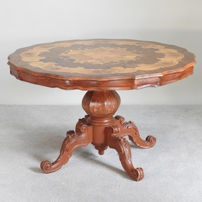 Lot 287 - A continental marquetry centre table, mid 20th...