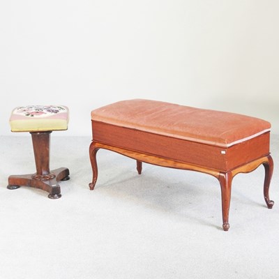Lot 351 - A mid 20th century duet stool, together with a...