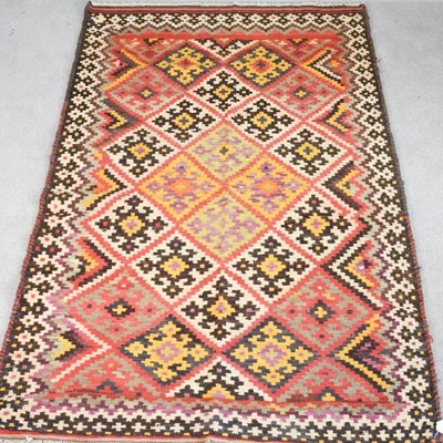 Lot 125 - A Persian kilim rug, with all over hooked...