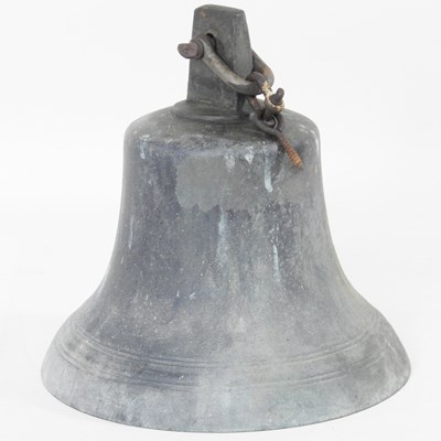 Lot 252 - An old school bell, with clapper, 28c m high
