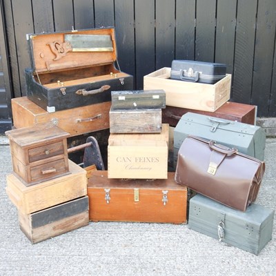Lot 547 - A collection of various wooden tool boxes and...