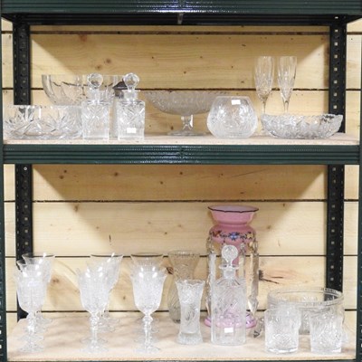 Lot 249 - A collection of glass, to include a lustre and...