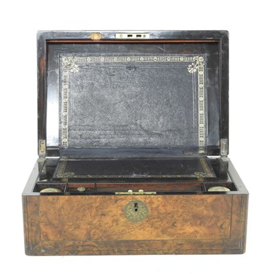 Lot 407 - A 19th century walnut writing slope, with a...