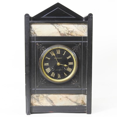 Lot 284 - A Victorian black slate and marble cased...