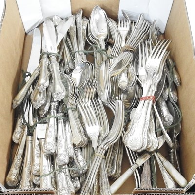 Lot 223 - A collection of silver plated cutlery