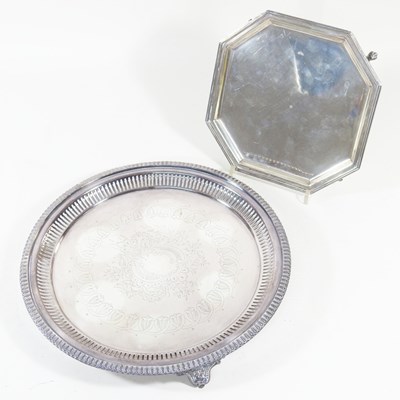 Lot 38 - A mid 20th century silver salver, of canted...