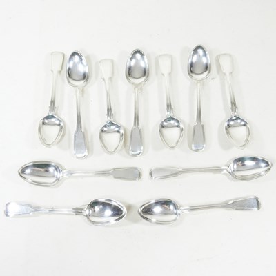 Lot 242 - A set of eleven George III silver fiddle and...